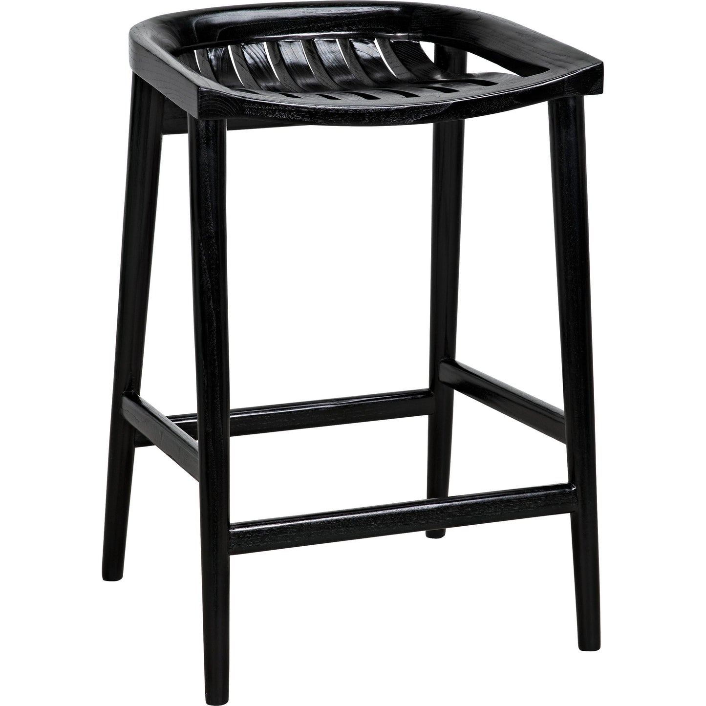 001 SI-1957001 | Primary Silo | Ronald Counter Stool by Noir in charcoal black. Made from sungkai in a cottage & farmhouse style.