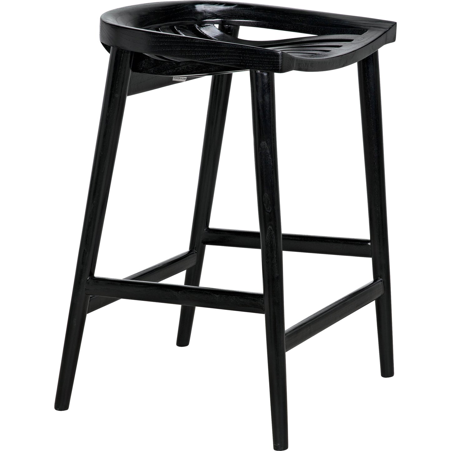 004 SI-1957001 | Additional Silo | Ronald Counter Stool by Noir in charcoal black. Made from sungkai in a cottage & farmhouse style.