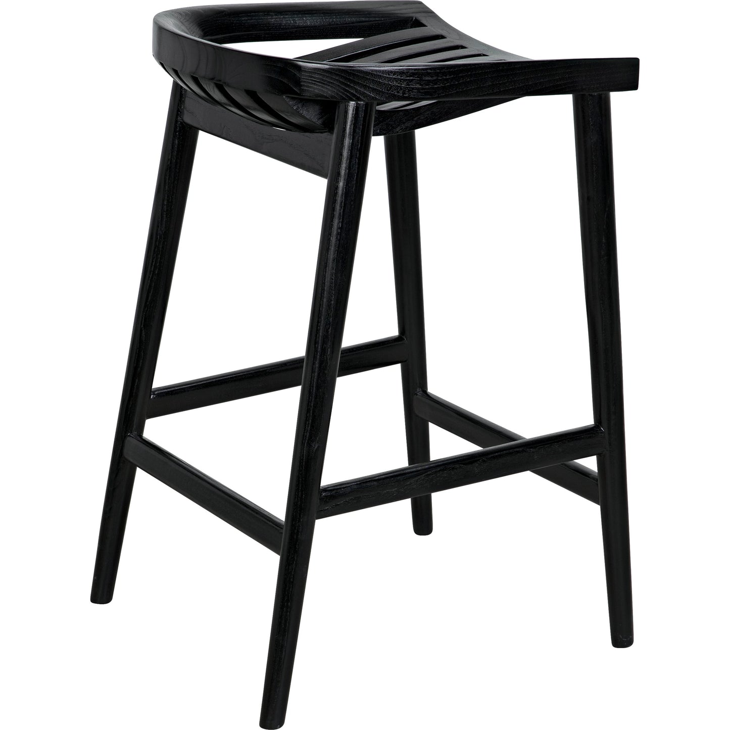 006 SI-1957001 | Additional Silo | Ronald Counter Stool by Noir in charcoal black. Made from sungkai in a cottage & farmhouse style.