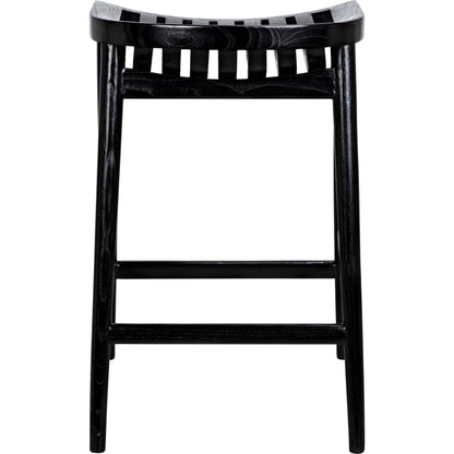 Ronald Counter Stool by Noir in charcoal black. Made from sungkai in a cottage & farmhouse style.