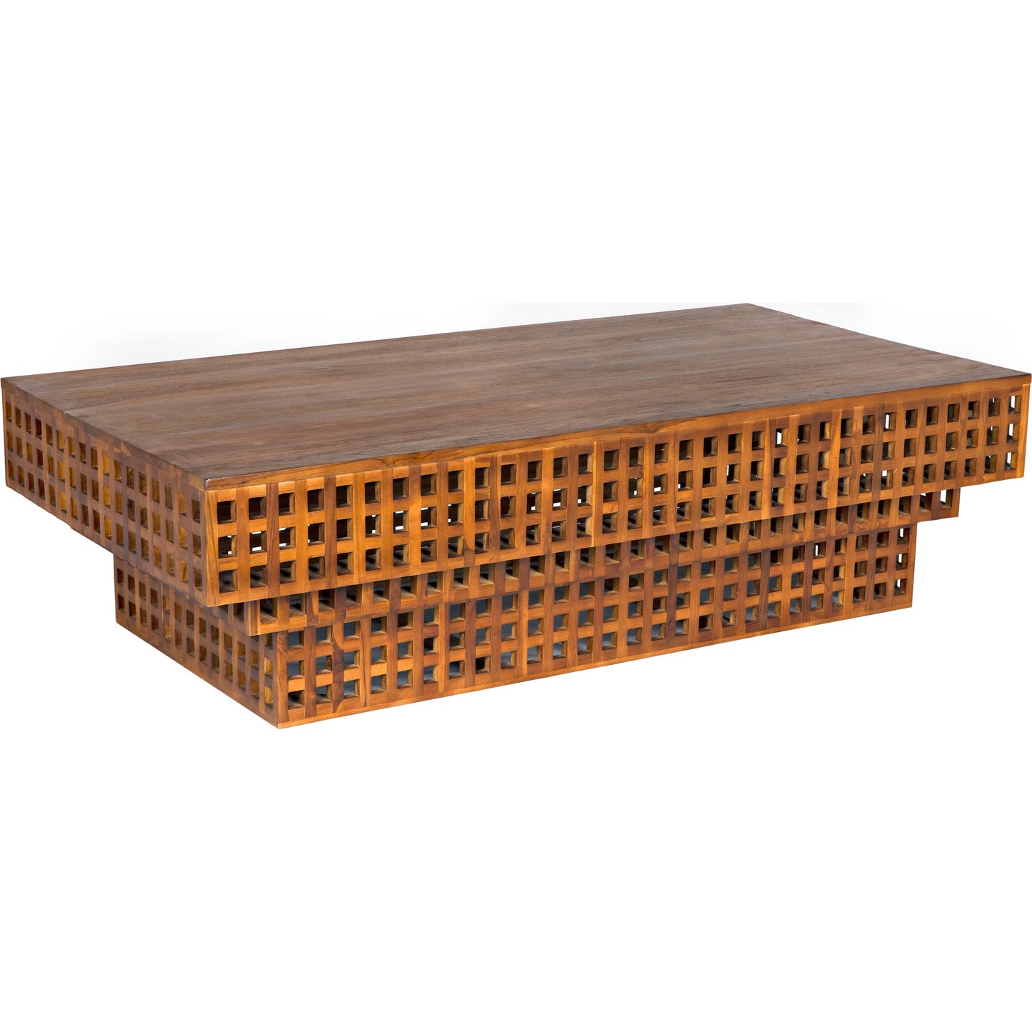 001 SI-1975456 | Primary Silo | Flynn Coffee Table by Noir in natural teak. Made from teak, flat clear coat in a cottage & farmhouse style.