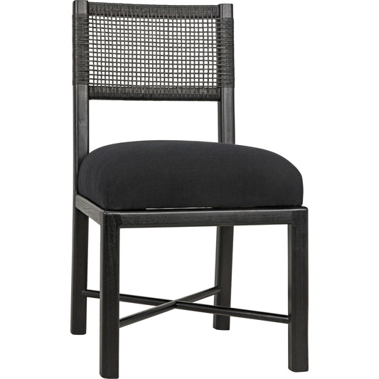 Lobos Chair by Noir in charcoal black. Made from sungkai in a transitional style.