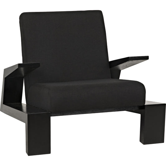 Nero Chair by Noir in charcoal black. Made from sungkai wood in a modern style.