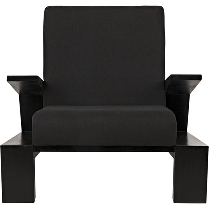 Nero Chair by Noir in charcoal black. Made from sungkai wood in a modern style.