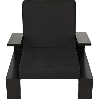 Nero Chair by Noir in charcoal black. Made from sungkai wood in a modern style.
