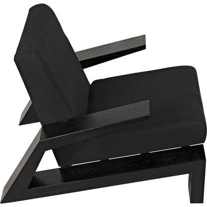 Nero Chair by Noir in charcoal black. Made from sungkai wood in a modern style.