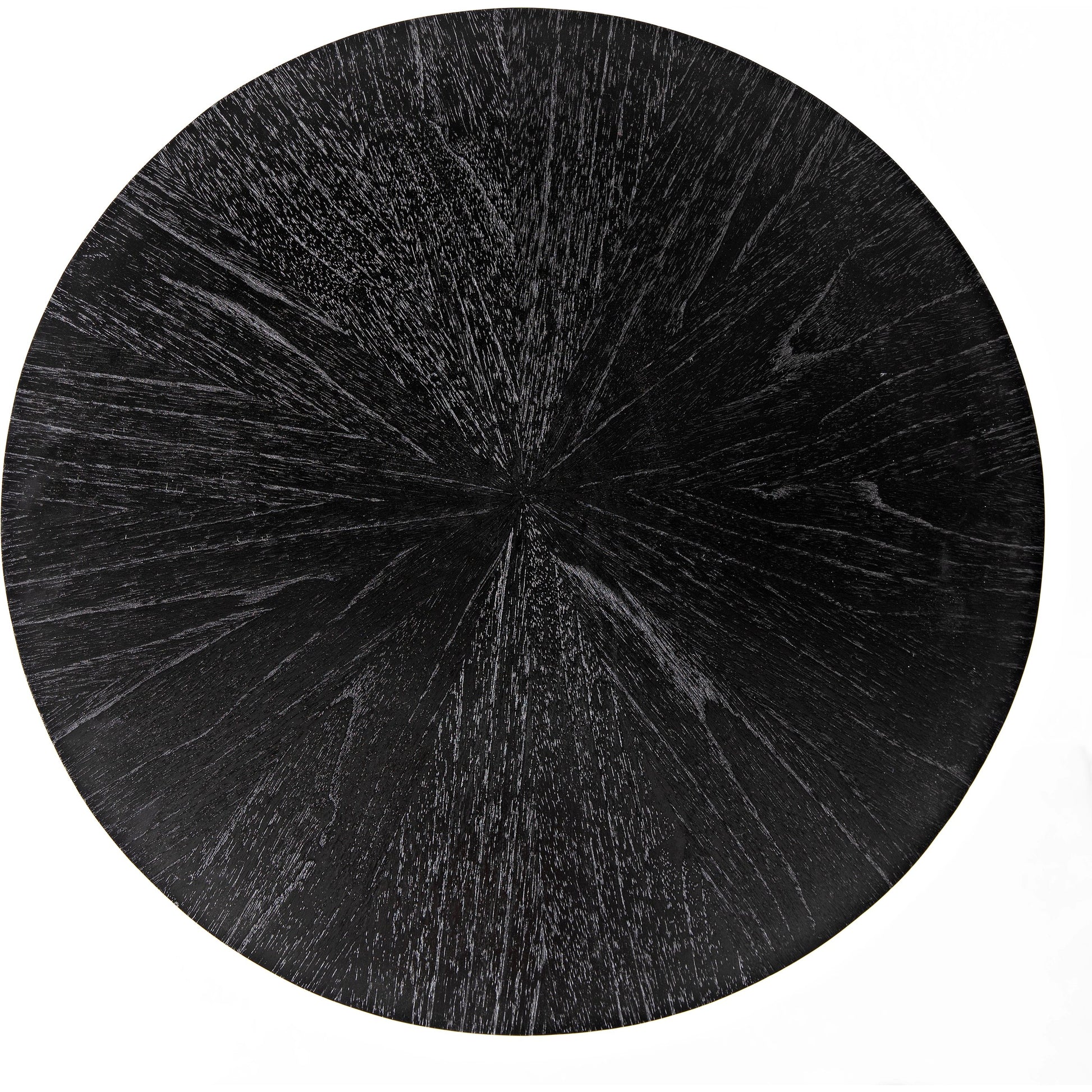Maganini Side Table by Noir in charcoal black. Made from sungkai and brass caps in a modern style.