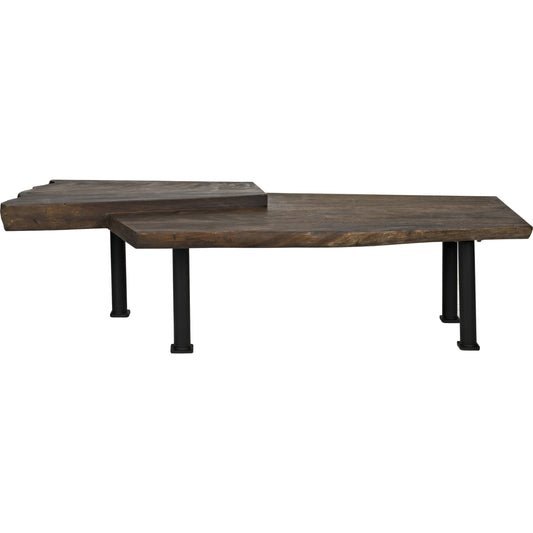 Madoc Coffee Table with Iron Legs by Noir. Made from teak in a modern style.