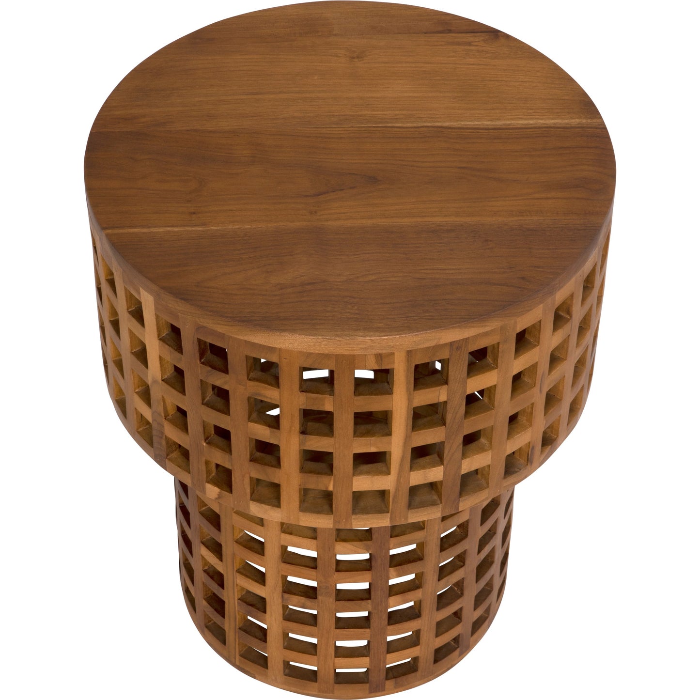 004 SI-1975457 | Additional Silo | Flynn Side Table by Noir in natural teak. Made from teak and caning, flat clear coat in a cottage & farmhouse style.