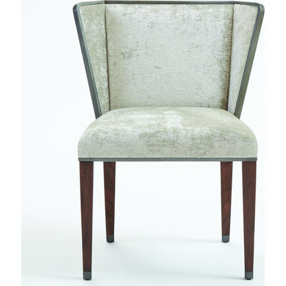 Argento Chair by Global Views in pewter. Made from acacia, beech, raffia, steel, velvet in a transitional style.