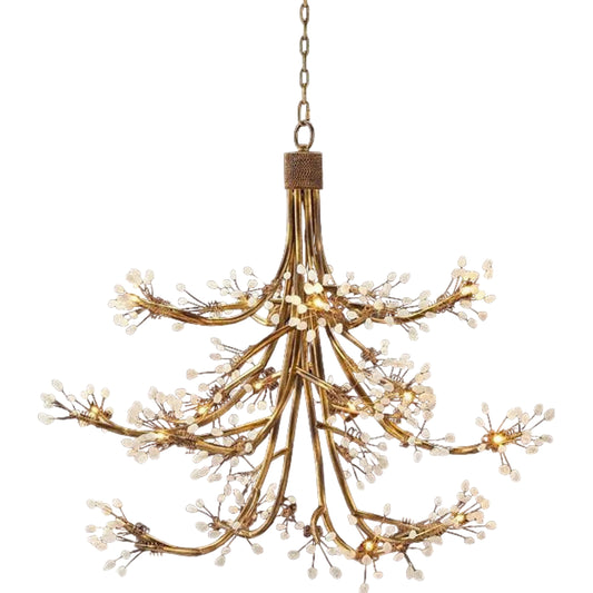 Blooming Chandelier by John-Richard in gold. Made from unique in a rustic style.