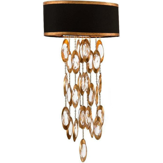 Black Tie Sconce by John-Richard in black and black, gold. Made from metal in a modern style.