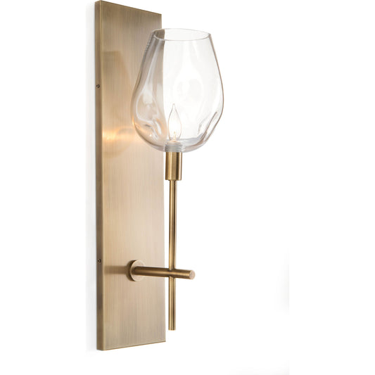 Glass Globe Wall Sconce by John-Richard in brass. Made from brass, glass in a transitional style.