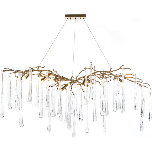 Brass and Glass Teardrop Chandelier by John-Richard in brass and brass. Made from brass, glass in a eclectic & global style.
