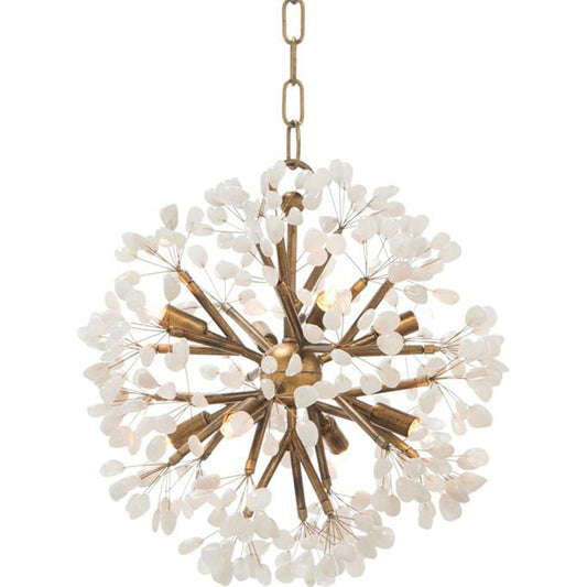 Ceres: Quartz Crystal Spherical Chandelier by John-Richard in gold. Made from crystal in a cottage & farmhouse style.