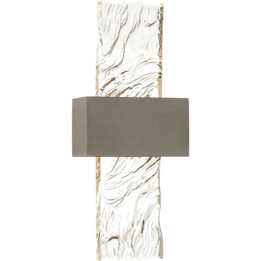 Glass Panel Sconce by John-Richard in nickel. Made from glass, nickel in a modern style.