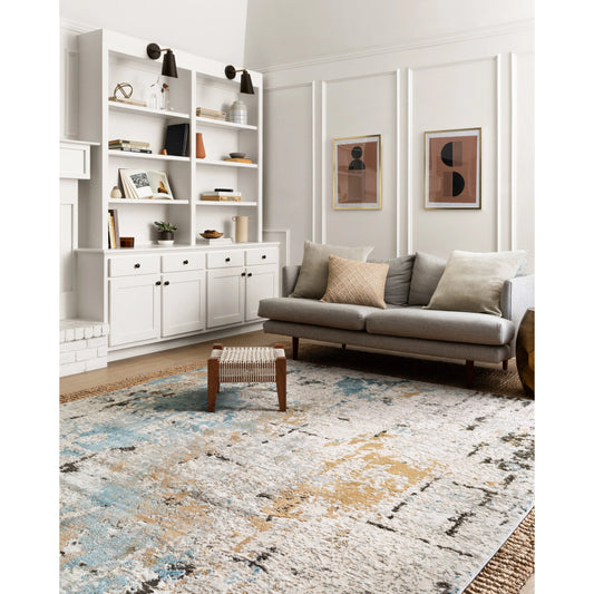 Alchemy ALC-01 Rug by Loloi II in stone, slate. Made from high pile: 100% polypropylene, short pile: 100% polyester in a unique 