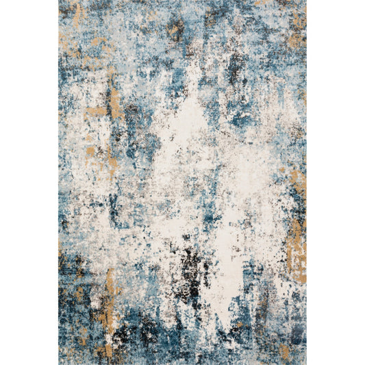 Alchemy ALC-05 Rug by Loloi II in denim, ivory. Made from high pile: 100% polypropylene, short pile: 100% polyester in a uniq