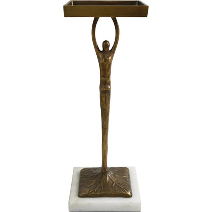 Alexa Sculptural Cigar Table by Worlds Away in black. Made from metal, marble in a eclectic & global style.