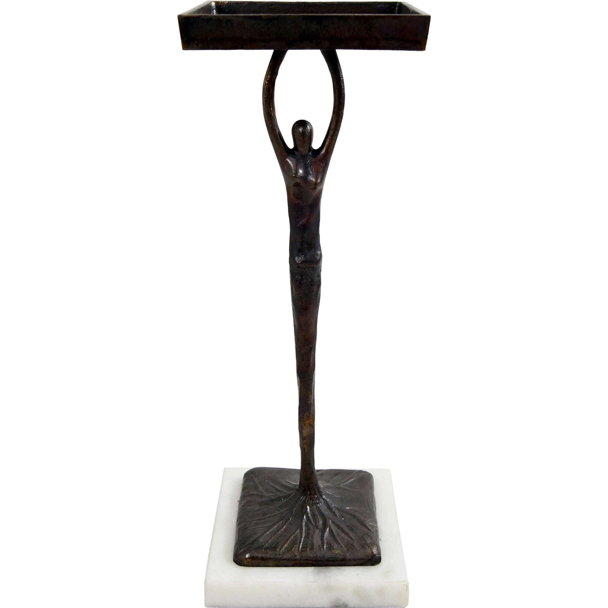 Alexa Sculptural Cigar Table by Worlds Away in black. Made from metal, marble in a eclectic & global style.