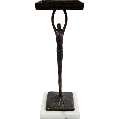 Alexa Sculptural Cigar Table by Worlds Away in black. Made from metal, marble in a eclectic & global style.