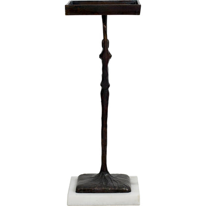 Alexa Sculptural Cigar Table by Worlds Away in black. Made from metal, marble in a eclectic & global style.