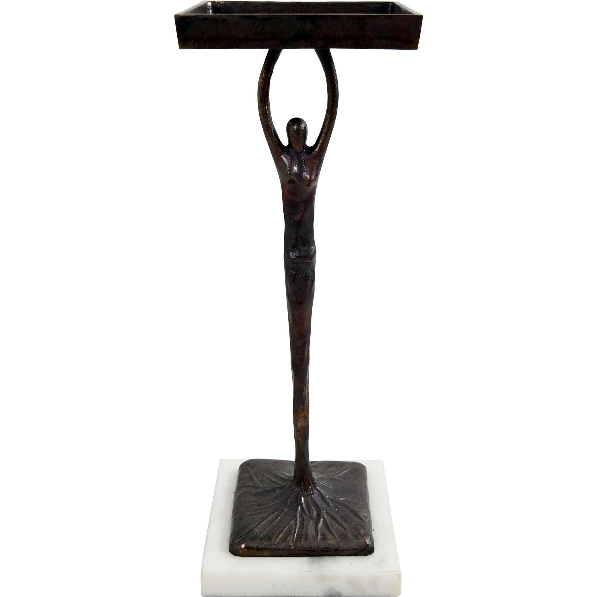 Alexa Sculptural Cigar Table by Worlds Away in black. Made from metal, marble in a eclectic & global style.