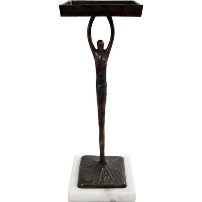 Alexa Sculptural Cigar Table by Worlds Away in black. Made from metal, marble in a eclectic & global style.