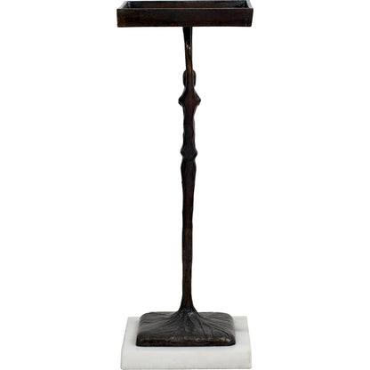 Alexa Sculptural Cigar Table by Worlds Away in black. Made from metal, marble in a eclectic & global style.