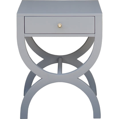 Alexis One Drawer Side Table by Worlds Away. Made from hardwood solids, mdf, metal in a transitional style.