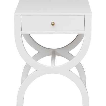 Alexis One Drawer Side Table by Worlds Away. Made from hardwood solids, mdf, metal in a transitional style.