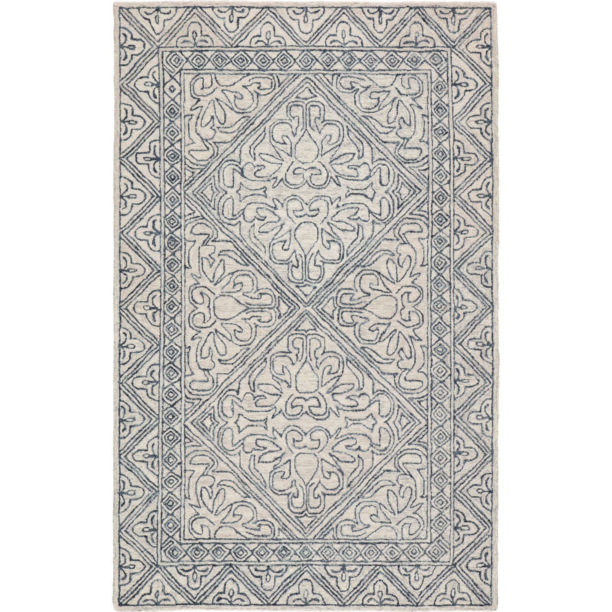 Almira ALR01 Rug by Jaipur Living in blue, light gray. Made from 100% wool in a unique style.