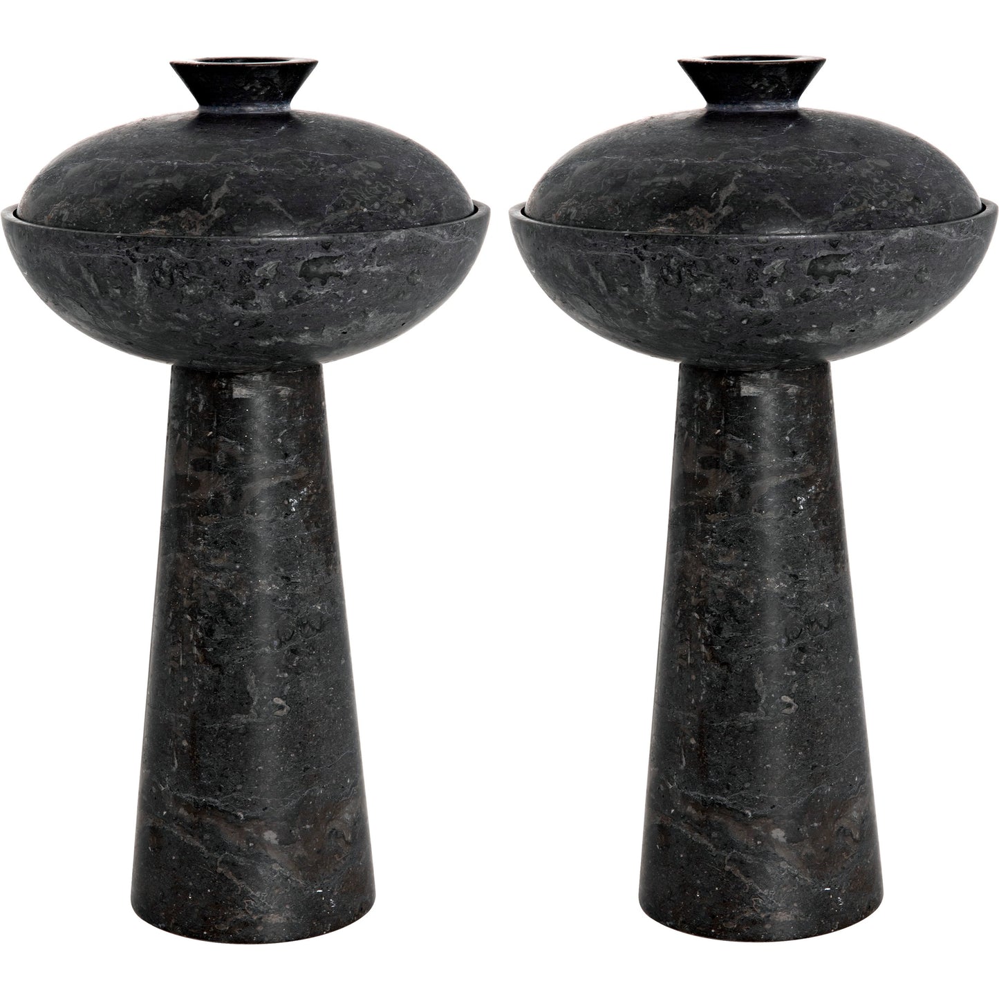 001 SI-1975465 | Primary Silo | Guy (Set of 2) by Noir in black marble. Made from marble in a modern style.