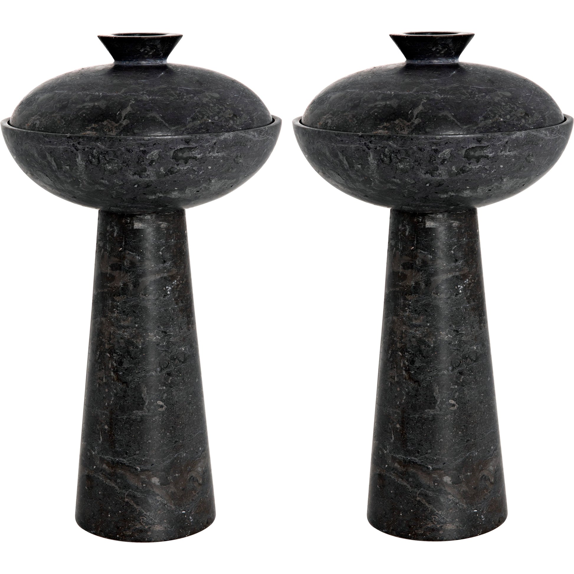 Guy (Set of 2) by Noir in black marble. Made from marble in a modern style.