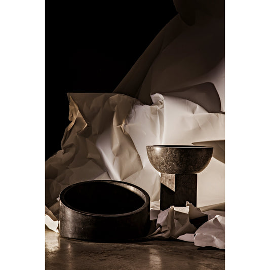 Zeta Bowl by Noir in black marble. Made from marble in a eclectic & global style.