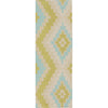 Taupe, Light Green, Ivory, Aqua / 2'6" x 8'