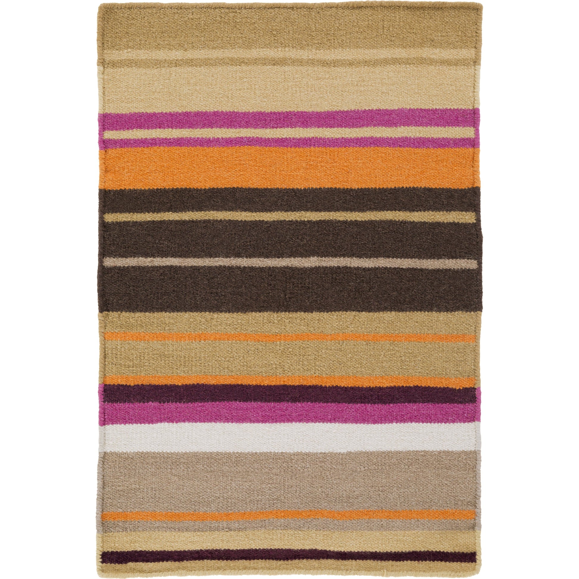 Alameda Rug - 1744 by Surya in dark brown, mustard, beige, brown, orange, medium purple. Made from 100% wool in a unique style.