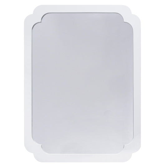 Amelia Pinched Corner Mirror by Worlds Away in white and white. Made from mdf, glass in a transitional style.