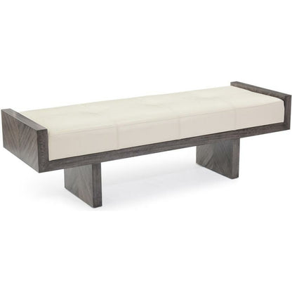 Virtu Bench by John-Richard in gray, white. Made from leather in a eclectic & global style.