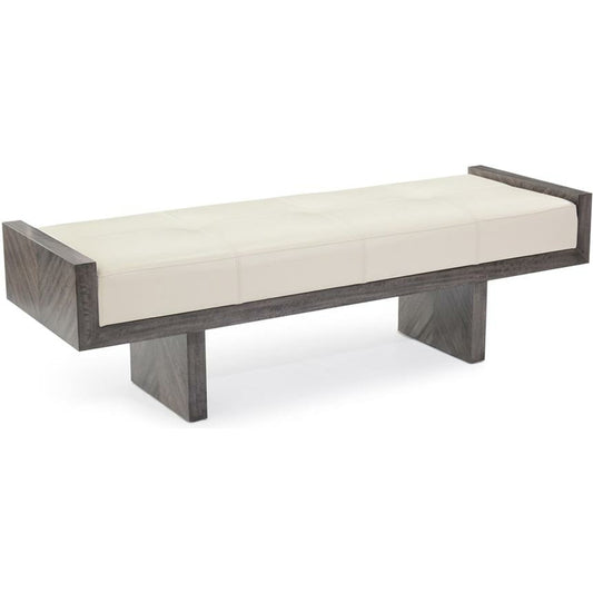 Virtu Bench by John-Richard in gray, white. Made from leather in a eclectic & global style.