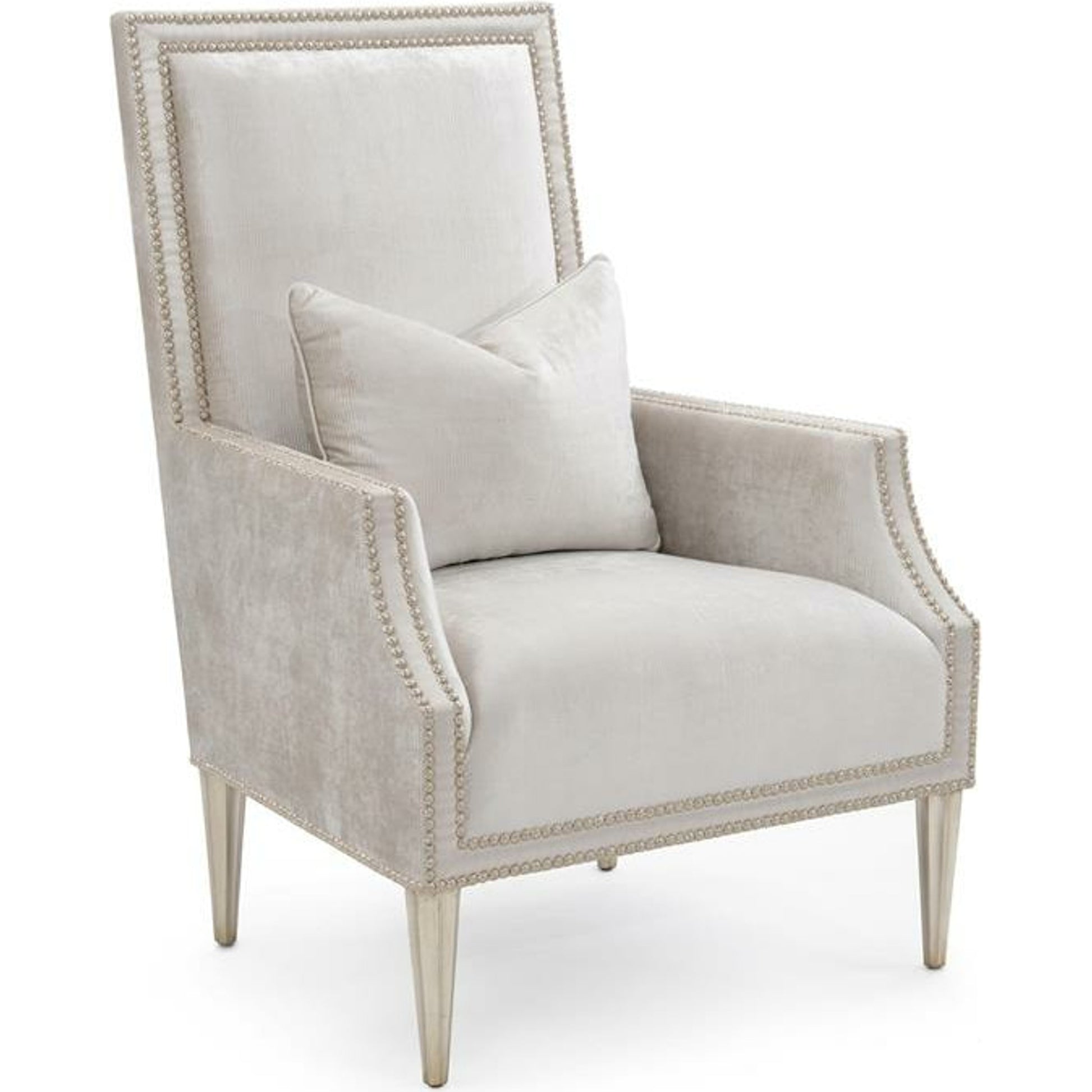 Bel-Air Armchair by John-Richard in gray, silver. Made from unique in a transitional style.
