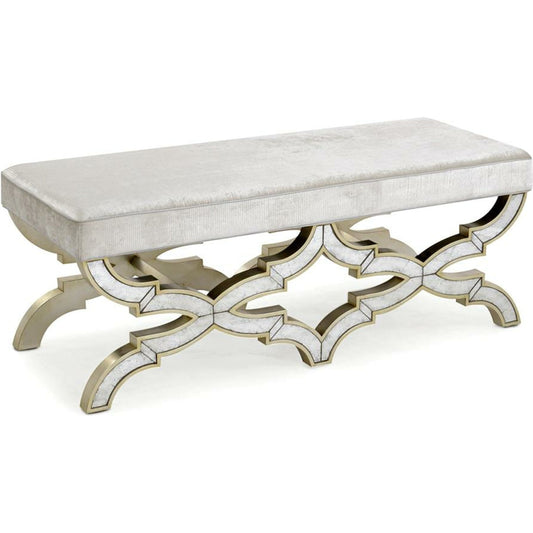 Trivi Bench by John-Richard in champagne. Made from unique in a transitional style.