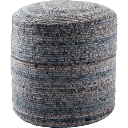 Amarillo AMR01 Pouf by Jaipur Living in light blue, gray. Made from 60% polyester, 40% wool in a eclectic & global style.