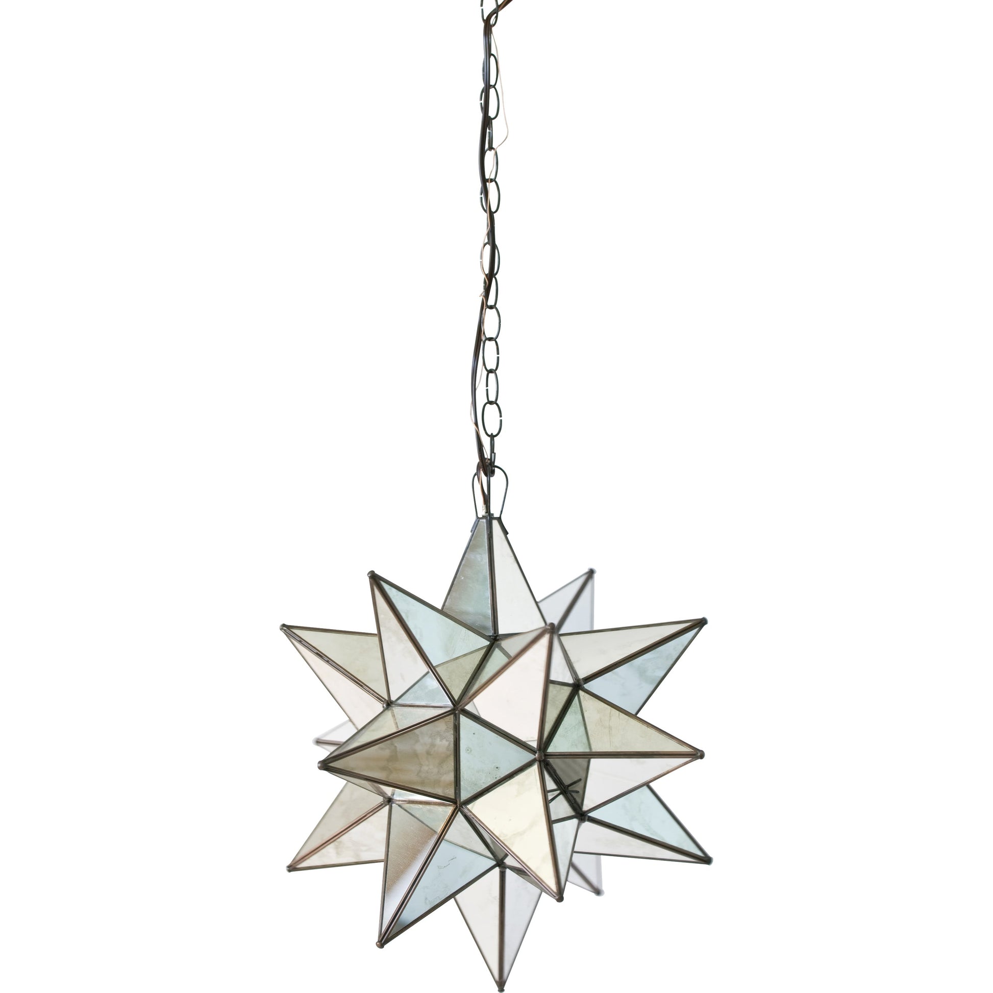 Antique Mirror Star Chandelier by Worlds Away in mirror and mirror. Made from metal, glass in a eclectic & global style.