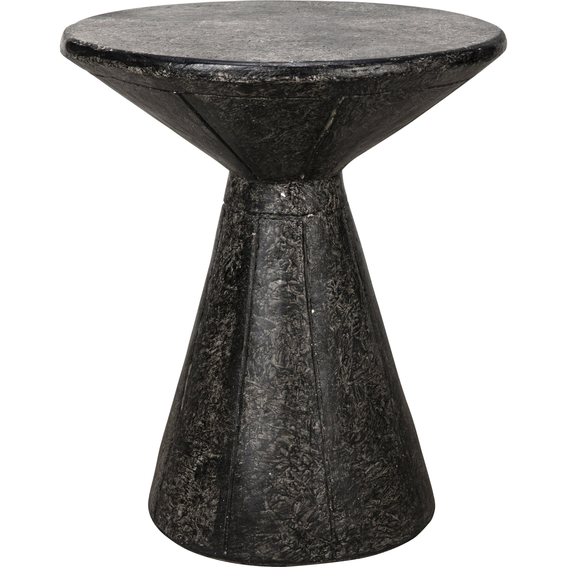 Pedestal Side Table by Noir in black. Made from fiber cement in a eclectic & global style.