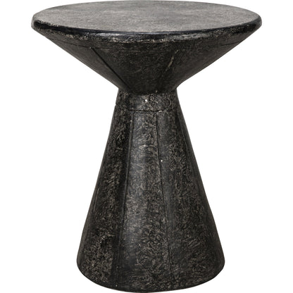 Pedestal Side Table by Noir in black. Made from fiber cement in a eclectic & global style.