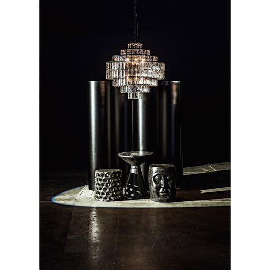 Pedestal Side Table by Noir in black. Made from fiber cement in a eclectic & global style.