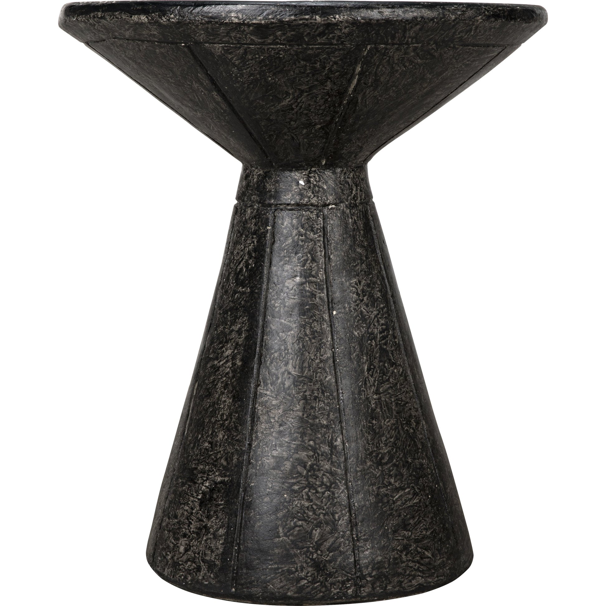 Pedestal Side Table by Noir in black. Made from fiber cement in a eclectic & global style.