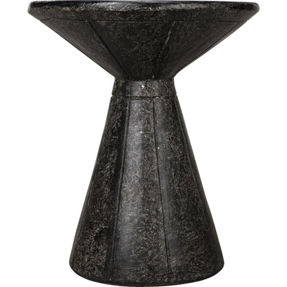 Pedestal Side Table by Noir in black. Made from fiber cement in a eclectic & global style.