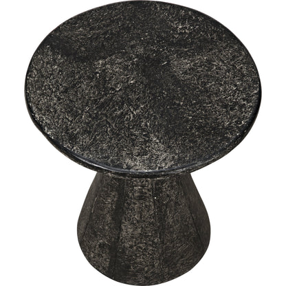 Pedestal Side Table by Noir in black. Made from fiber cement in a eclectic & global style.